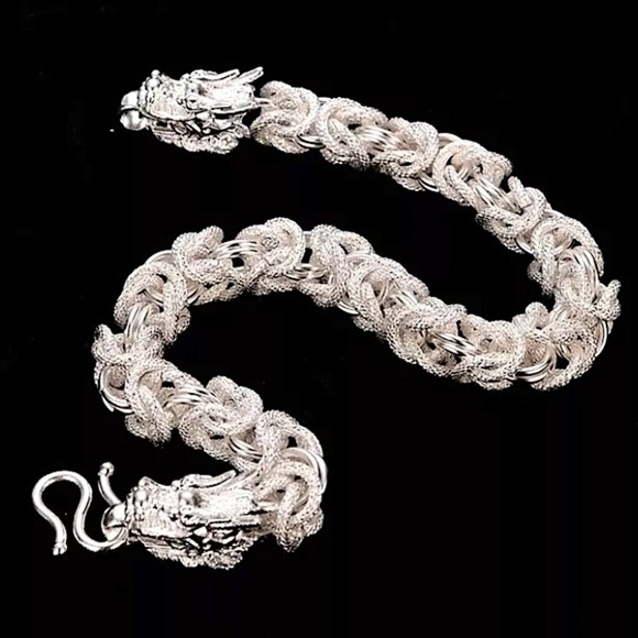STERLING SILVER DRAGON BRACELET - Picture 12 of 12